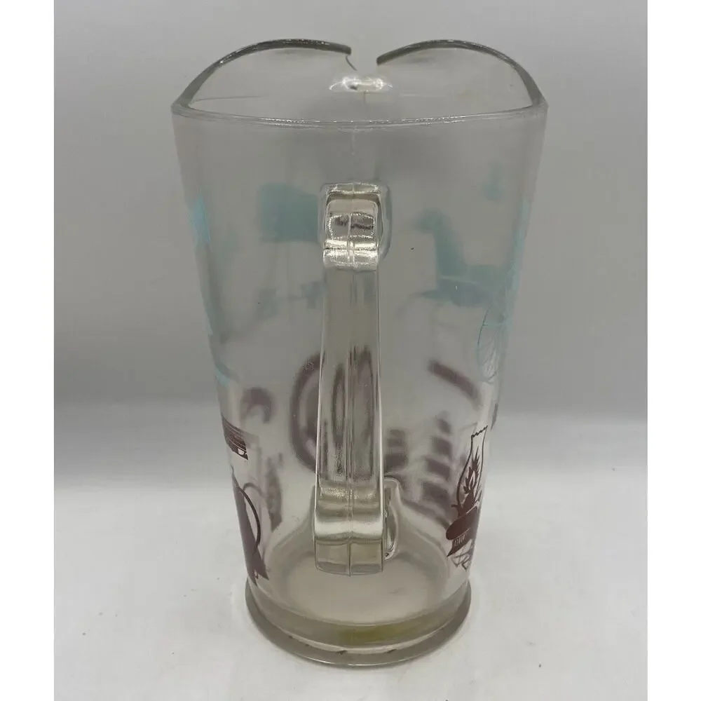 Vintage Anchor Hocking Colonial Heritage Design Ice Lip‎ Glass Pitcher